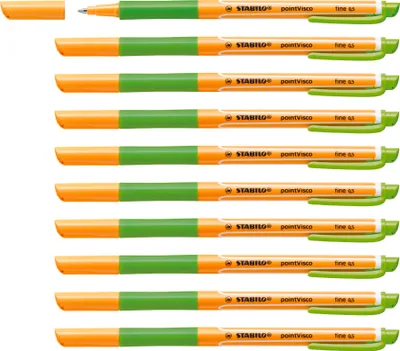 Produktbild von STABILO Tintenroller - pointVisco - 10er Pack - hellgrün