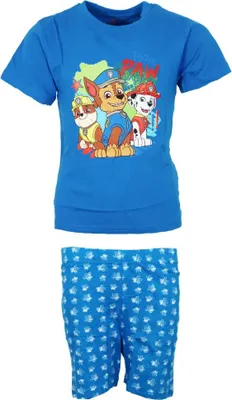 Produktbild von Paw Patrol Kinder Jungen kurzarm Schlafanzug Pyjama Shirt Shorts – Blau / 128