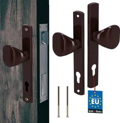 Zdjęcie produktu dla KOTARBAU® Gałka drzwiowa 90 mm płyta aluminiowa Klamka drzwiowa Zamek drzwiowy Klamka drzwiowa z rozetą Klamki do drzwi wewnętrznych Klamki do drzwi wewnętrznych Zamek drzwiowy Zestaw klamek do drzwi wewnętrznych Okucie drzwiowe Brązowy
