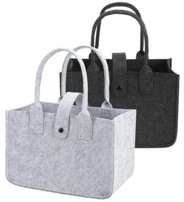 Productafbeelding van Vilt tas - Opvouwbaar - Boodschappentas en shopper - 2 stuks