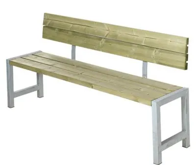 Produktbild von Plus Plankenbank 176 x 38 x 81 cm mit Rückenlehne Kiefer Fichte