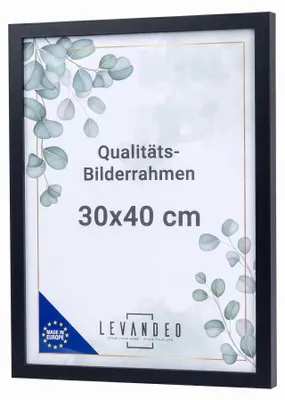 Produktbild von Bilderrahmen Schwarz 30x40 MDF Holz Fotorahmen Posterrahmen Wanddeko Kunstdrucke