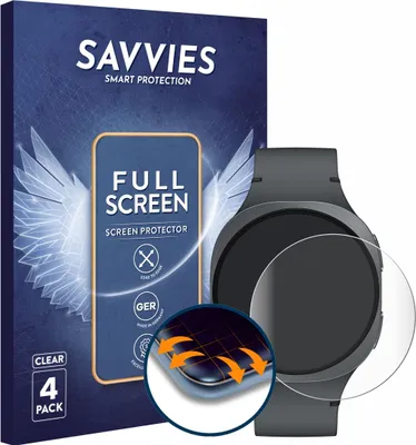 Produktbild von 4x Savvies Fullscreen Schutzfolie für Samsung Galaxy Watch 8 (40 mm) Displayschutz Folie Fullcover Klar Transparent