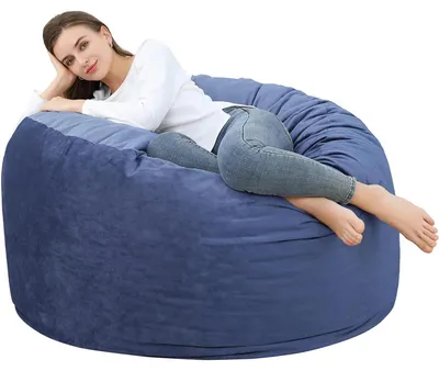 Immagine prodotto di Pouf XXL - Pouf in velluto - 120×120×70 cm - Extra morbido e soffice - Rivestimento lavabile - Imbottitura regolabile - Blu
