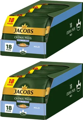Produktbild von JACOBS Pads Crema Mild Senseo kompatibel 10 x 18 = 180 Kaffeepads helle Röstung