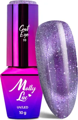 Produktbild von Magnetischer Hybrid-Nagellack mit Katzenaugen-Effekt Cat Eye Foxy Eyes Purple Light MollyLac 10g Nr. 552