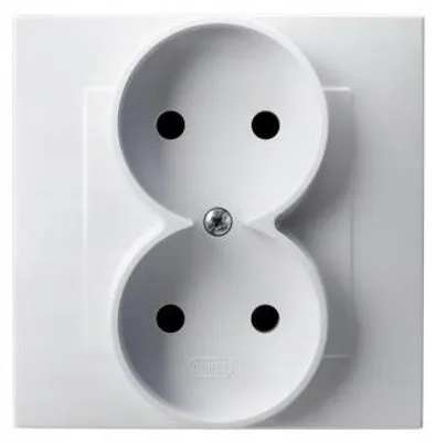 Produktbild von Ospel GP-2Z/00 Szafir Doppelsteckdose Unterputz weiß