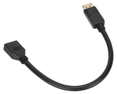 Obrázok produktu pre Predlžovací kábel DisplayPort 4K, pozlátený, s konektormi samec – samica, adaptér DisplayPort HD