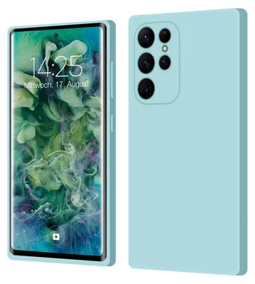 Produktbild von Hülle für Samsung Galaxy S22 Ultra Case Cover Bumper Smartphone Softgrip Schutzhülle Farbe: Hellblau