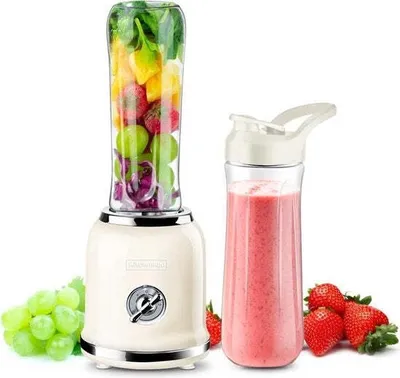 Produktbild von KitchenApp Retro-Mixer - Mixer zum Mitnehmen - Smoothie-Maker - Inklusive zwei Flaschen