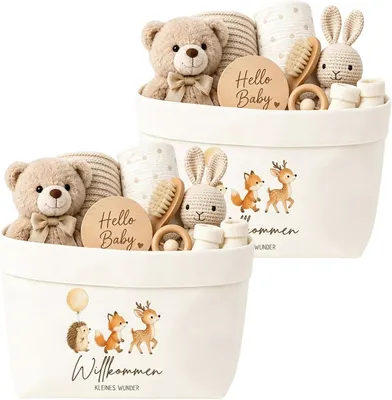 Produktbild von Aufbewahrungskorb Stoff, 2er Set, 30 x 20 x 12 cm, für Kinderzimmer