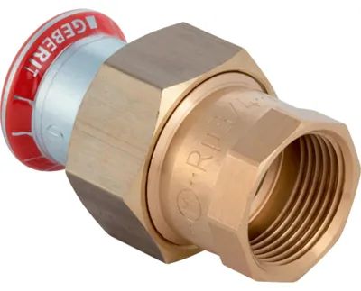 Produktbild von Geberit GE Mapress, C-Stahl, Durchgangsverschraubung, d18mm, Rp1/2, verzinkt, 1 Stk.