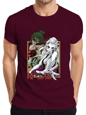 Zdjęcie produktu dla Koszulka męska Kimetsu no Yaiba Daki Gyutaro Demons Anime Gift Manga, bordowy, S