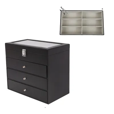 Zdjęcie produktu dla Pudełko do przechowywania okularów, pyłoszczelne, odporne na zarysowania ze szklaną pokrywą, 33 5 * 19 * 295 cm / 132 *75 * 116 cali