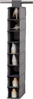 Image de Étagère à chaussures à 8 compartiments - peu encombrante - grise - lin
