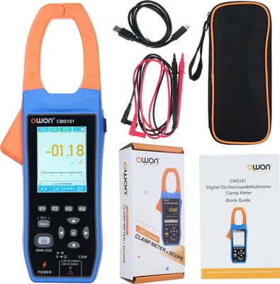 Zdjęcie produktu dla OWON CMS101 3-w-1 1000A AC/DC Cyfrowy amperomierz cęgowy + rejestrator + oscyloskop 20000 zliczeń True RMS Automatyczny zakres 1kHz Szerokość pasma NCV BLE Amperomierz cęgowy