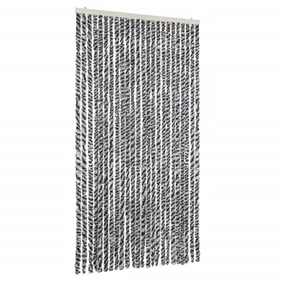 Produktbild von vidaXL Fliegenvorhang Grau, Schwarz und Weiß 100x200 cm Chenille