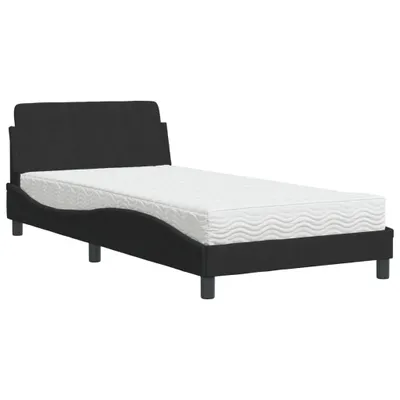 Produktbild von Bett mit Matratze "Dover" Schwarz 100x200 cm Samt