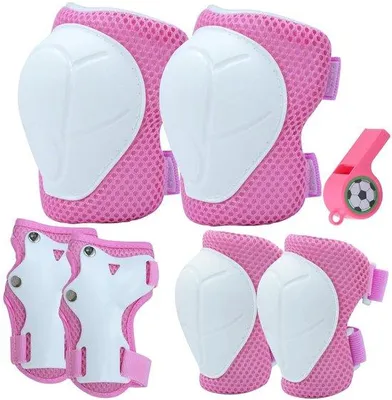 Produktbild von Kinder-Schutzset - Skate-Schutzset - Sichere Sportgeräte - 6-teiliges Set - 3-8 Jahre - Pink