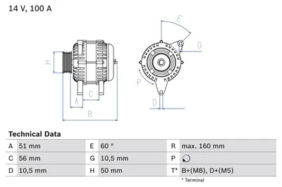 Produktbild von 0 986 042 750 BOSCH generátor x