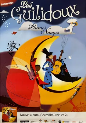 Imagen del producto de Les Guilidoux - Plumas y Nubes - RêvesRitournelles 2 - CARTEL / POSTER - 70x100 cm