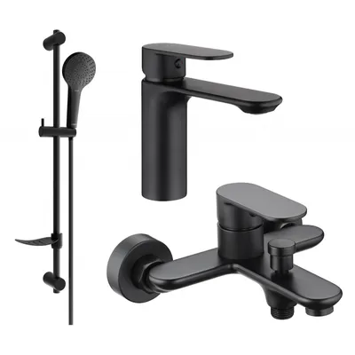 Zdjęcie produktu dla Mexen Milo DF05 zestaw wannowy, czarny - 71303DF05-70