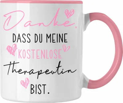 Produktbild von Trendation - Beste Freundin Tasse Geschenk Beste Freundinnen Geburtstag Lustig Freundinnen Spruch Becher - Danke Dass Du Meine e Therapeutin Bist (Rosa)