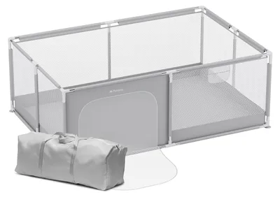 Imagen del producto de Columpio para bebés de tamaño extra grande, ideal para parques infantiles. Plegable y con alfombra para el suelo. Color gris