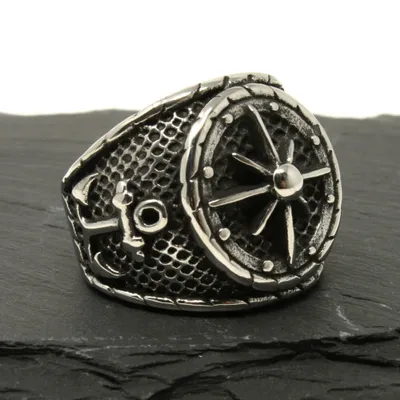 Produktbild von Ring Silber aus Edelstahl - ANCHOR COMPASS 68