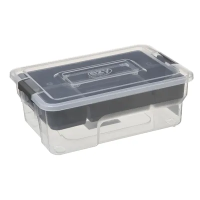 Produktbild von 5five Simply Smart Organisator mit Fächern Samba 5L aus Kunststoff transparent 11,5cm x 30,5cm x 21,5cm