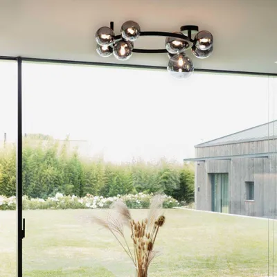 Image de Plafonnier contemporain Perlage Métal Noir 10 Lumières G9 15W 3000K Ip20