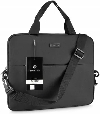 Zdjęcie produktu dla Torba na laptopa 17,3" lekka pojemna czarny pokrowiec na laptopa ZAGATTO