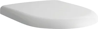 A white toilet seat with a lid, shown from a slightly elevated side angle against a white background.