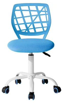 Produktbild von Höhenverstellbarer Drehstuhl mit Stoffbezug, ergonomischer Bürostuhl mit Rückenlehne in Blau, 44×40×86cm