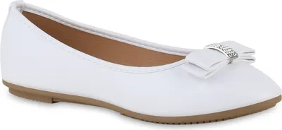 Produktbild von VAN HILL Damen Klassische Ballerinas Elegante Strass Schuhe 841027, Farbe: Weiß, Größe: 37