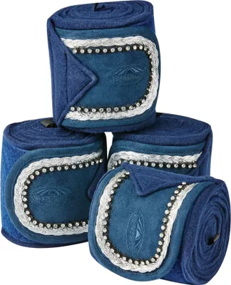 Immagine prodotto di Weatherbeeta Bende in pile per cavalli (4 pezzi/confezione) WB1394 (taglia unica) (blu navy)