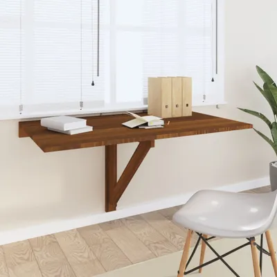Obrázok produktu pre The Living Store Nástenný rozkladací stôl hnedý dubový vzhľad 100x60x56 cm materiál na báze dreva
