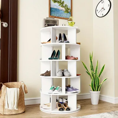 Immagine prodotto di Portascarpe - Armadietto per scarpe - Contenitore per scarpe - Organizzatore per l'ingresso - Panca per scarpe - Design girevole