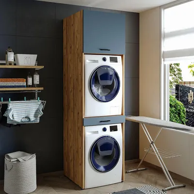 Image de Skye Decor, armoire de rangement pour machine à laver, de haute qualité, 100% mélaminé, dimensions : 67 x 240 x 66,8 cm