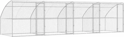 Image de Enclos pour chiens, 4 éléments, argenté, 8 x 2 x 2 m, acier galvanisé