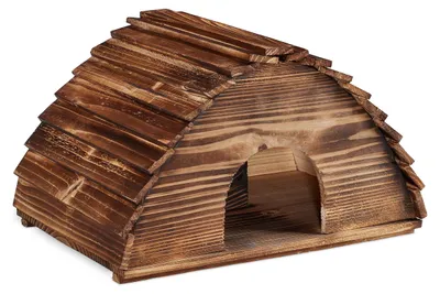Egelhaus aus Holz mit Boden, katzensicher, braun