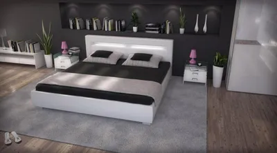 Produktbild von Bett Betten Polster Doppel Ehe Hotel Luxus Leder Moderne Designer Schlafzimmer