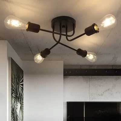 Produktbild von ZMH Deckenleuchte Vintage Kronleuchter Schwarz LED wechselbar ohne Leuchtmittel