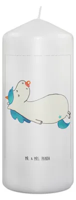 Produktbild von Mr. & Mrs. Panda Kerze Einhorn Schnuller 19 x 8 cm - Weiß - Geschenk, Erinnerungskerze, Stumpenkerze, Geburt, Geburtstag, Bedruckte, Unicorn, Erinnerungslicht, Mutter