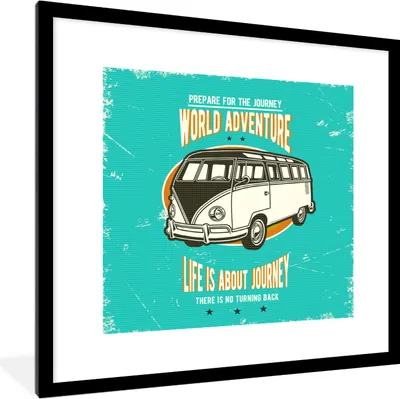 Produktbild von MuchoWow® MuchoWow® Gerahmtes Poster Oldtimer - Oldtimer - Auto 40x40 cm - Poster mit zchwarzem Bilderrahmen - Poster - Plakat im Rahmen