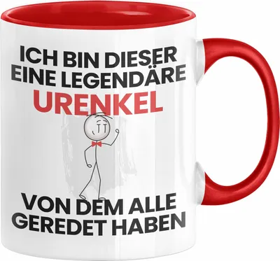 Produktbild von Urenkel Geschenk Tasse Lustige Geschenkidee Geburtstag für Urenkel Ich Bin Dieser Legendäre Urenkel Von Dem Alle Geredet Haben Kaffee-Becher (Rot)