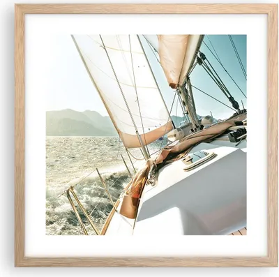 Produktbild von Gerahmtes Poster - Rahmen in heller Eiche - Yacht Segeln So - 40x40 cm - Wand Bild - Wanddeko - Wandbilder - Kunstposter - Wandposter - Bilderrahmen - Bilder - Kunstdruck - P2NAC40x40-4847