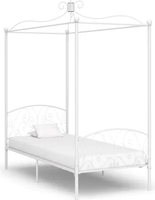 Produktbild von Himmelbett-Gestell Weiß Metall 100 x 200 cm , Klassische Betten Design 2024