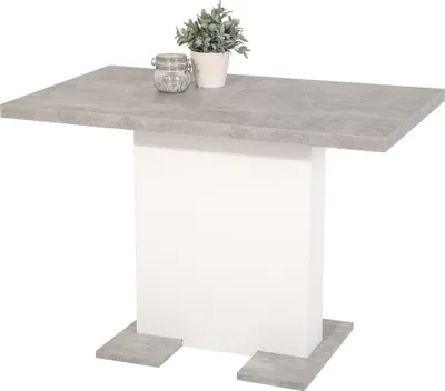 Produktbild von Esstisch Britt - Nachbildung Beton-Optik - ausziehbare Tischplatte - Säulengestell - Maß 110-150x70cm