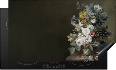 Produktbild von KitchenYeah© Herdabdeckplatte Blumen - Eelke Jelles Eelkema - Alte Meister , 91x52cm, Küche Deko, Glaskeramikkochfeld Herdabdeckung, Abdeckplatte fùr Kochfeld